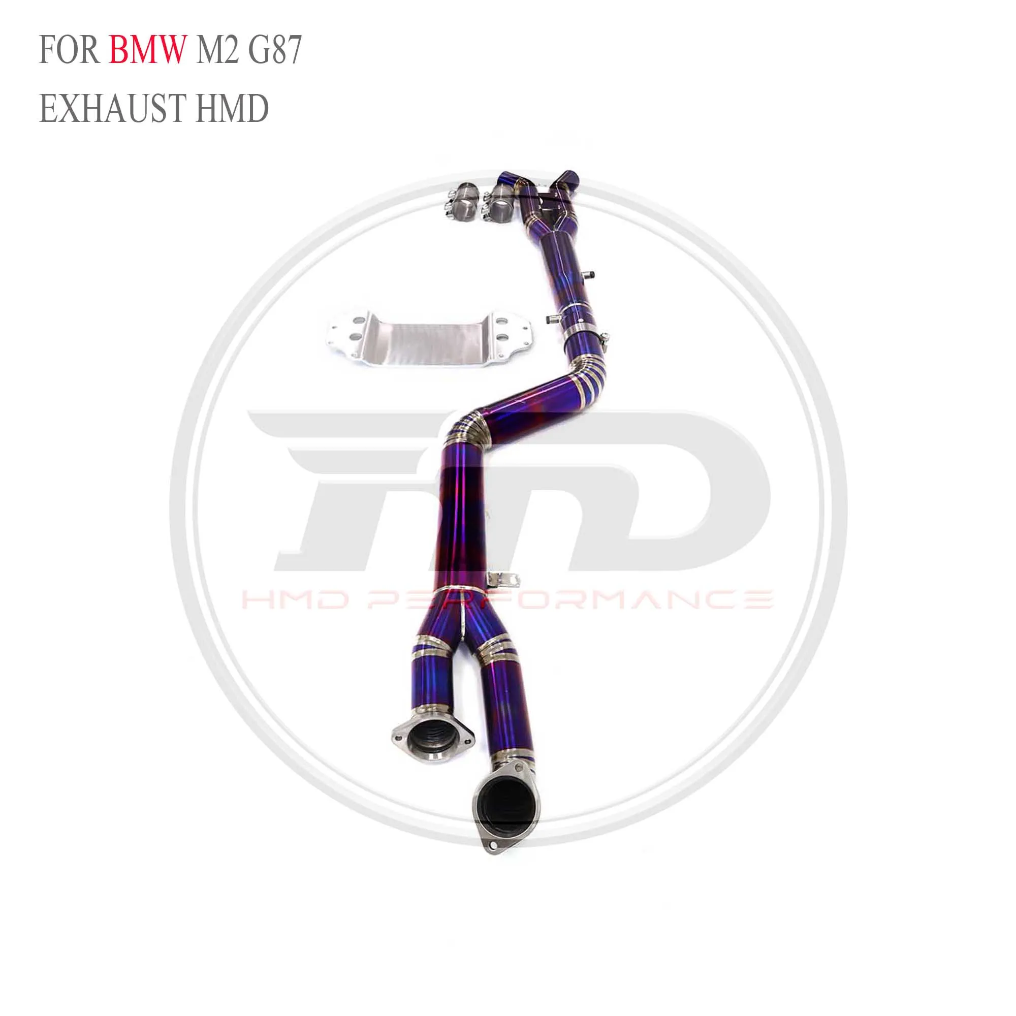 HMD Hot Sales SS304 Katalysatie Downpipe TC4 Midden Pijp voor BMW M2 G87 Met Baffle 2.37 inch Pijp Uitlaat Auto-onderdelen