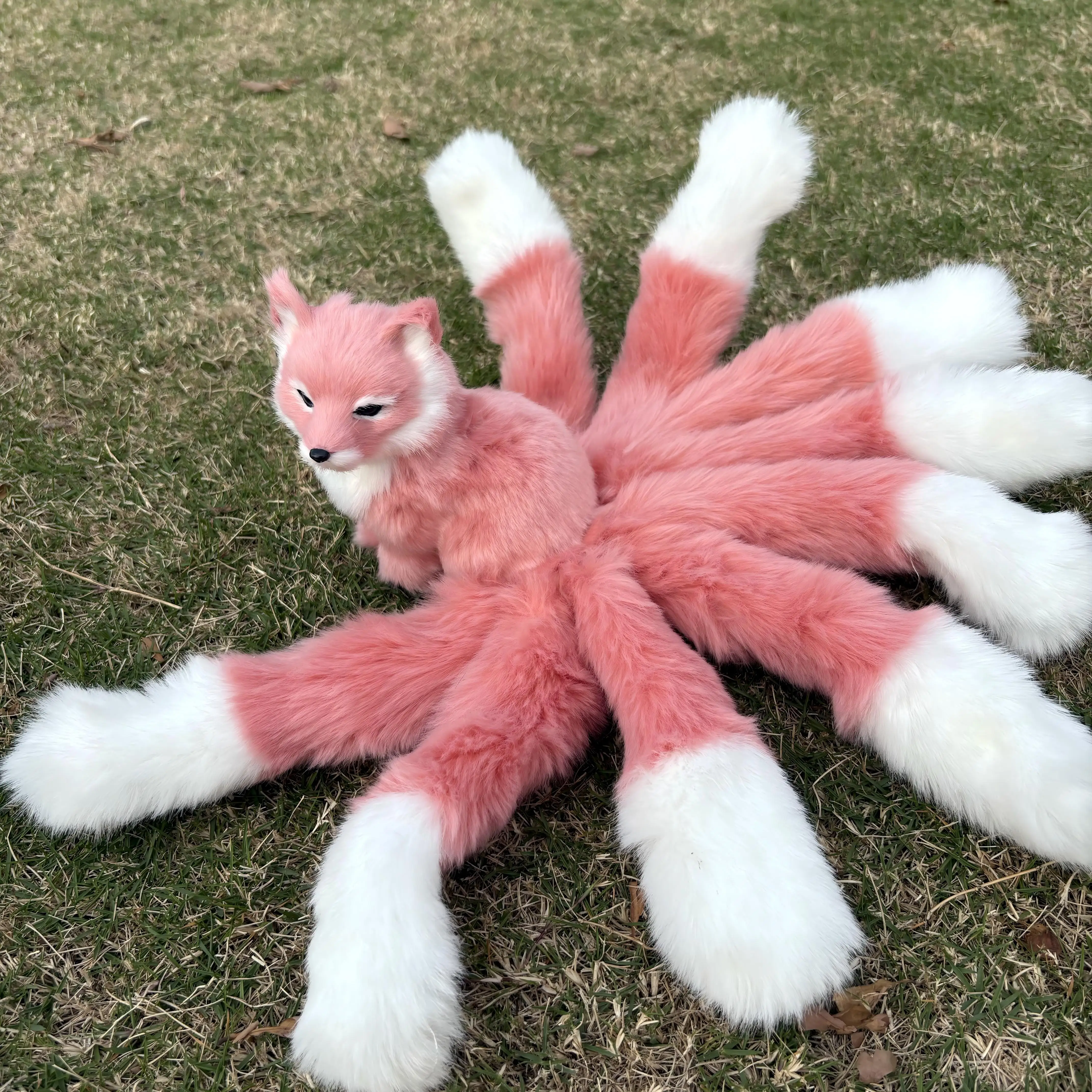 30cm bonito raposa de nove caudas brinquedo de pelúcia kawaii kitsune boneca animal de pelúcia macio decoração de mesa de casa presente fofo ideal para todas as idades