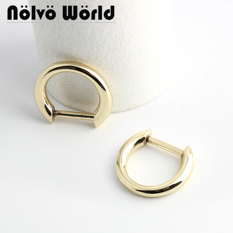 20-100pcs 19mm durable light gold plating removable screw d ring for making bags purse parts hardware