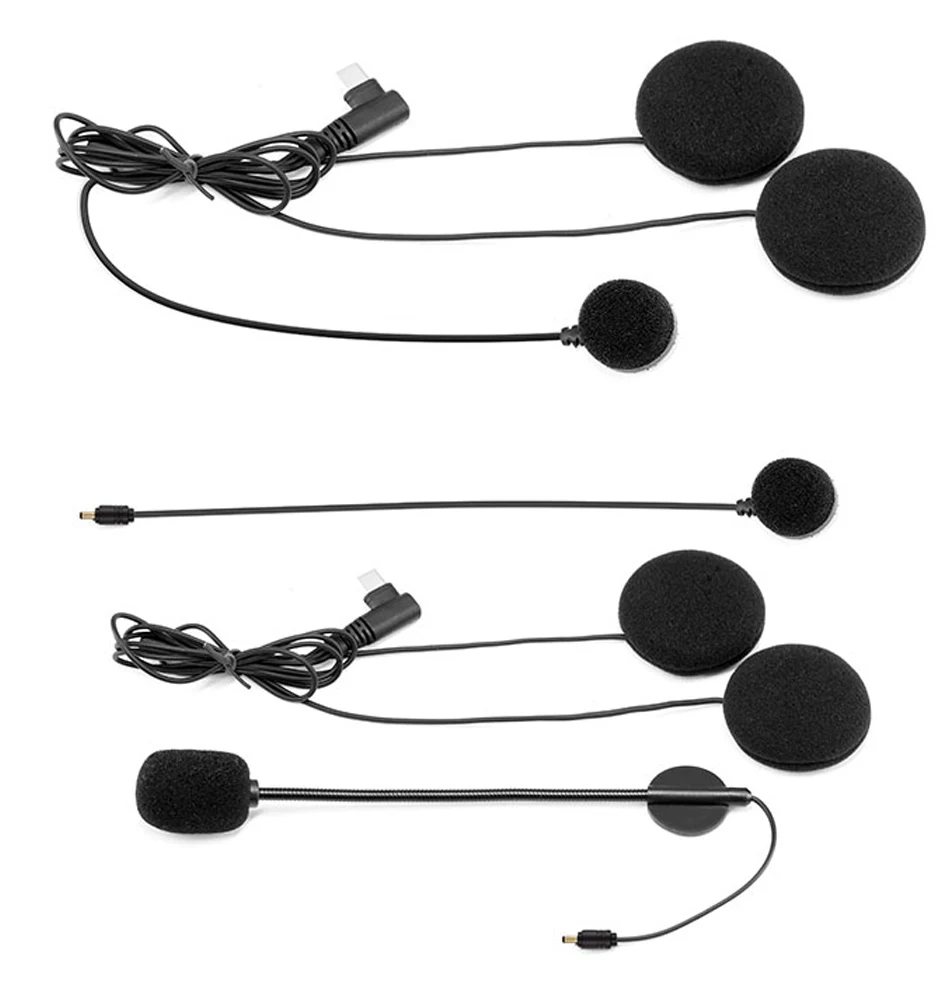 Soft Hard 2-in-1 Microphone Full Helmet Half Helmet Type C Plug Microphone Cable Helmet Bluetooth Headset Intercom Accessories