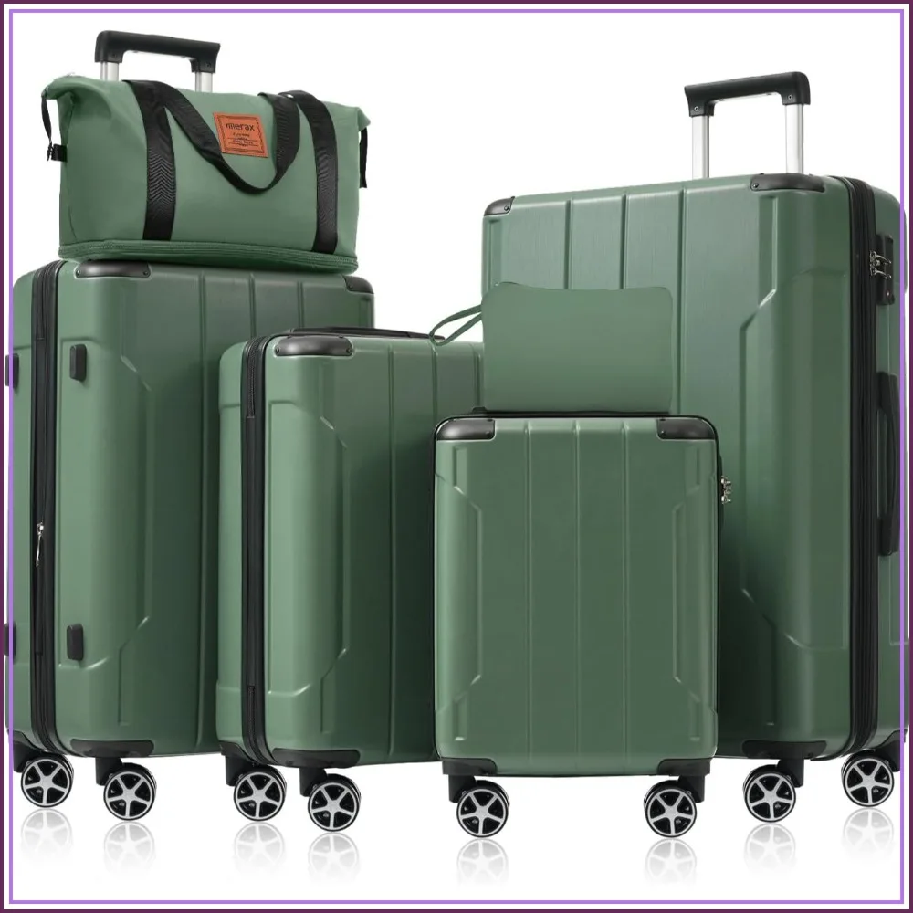 6-Piece Expandable Spinner Luggage Set with TSA Lock, Lightweight Suitcase Set