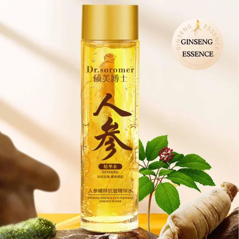 120ml Gold Ginseng Face Serum Anti Aging Anti Sensitivity Polypeptide Lightning Moisture Smoothing Facial Serum Ginseng Toner