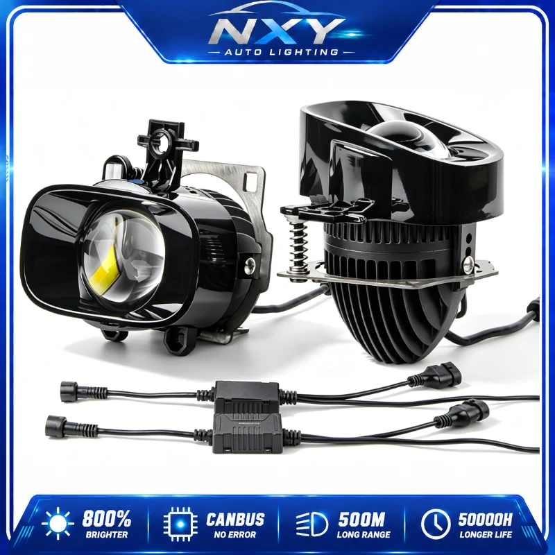 NXY NX15 2 Inch Bi LED Projector Fog Light Dual Beam Retrofit Kit for Nissan Terra High Low Beam Front LED Lens Upgrade Lamp