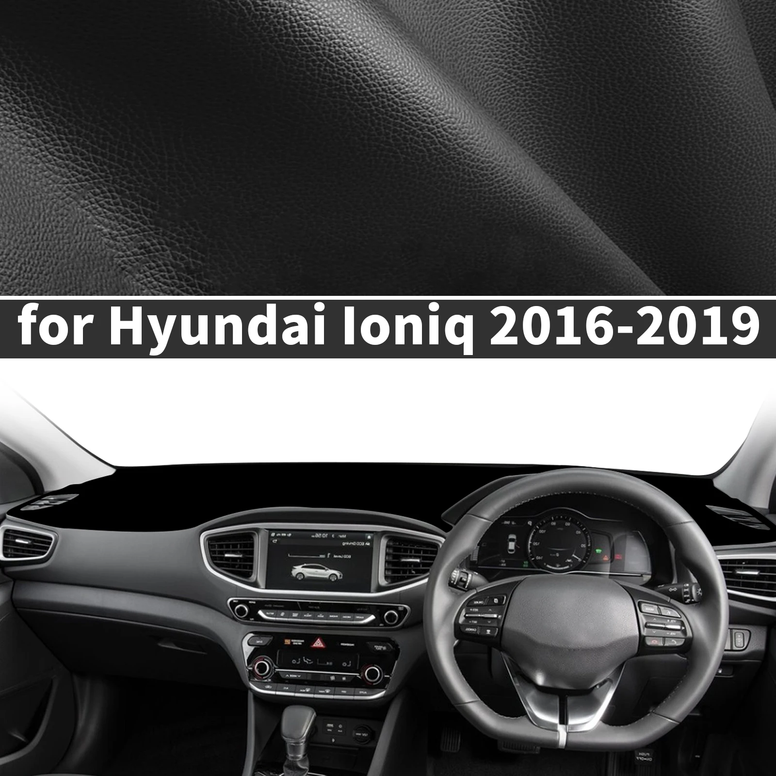 

for Hyundai Ioniq 2016-2019 Electric EV Hybrid PHEV fit Dashboard Cover Sun Shade Dash Mat Anti‑Glare Carpet Dash Pad Dashmat