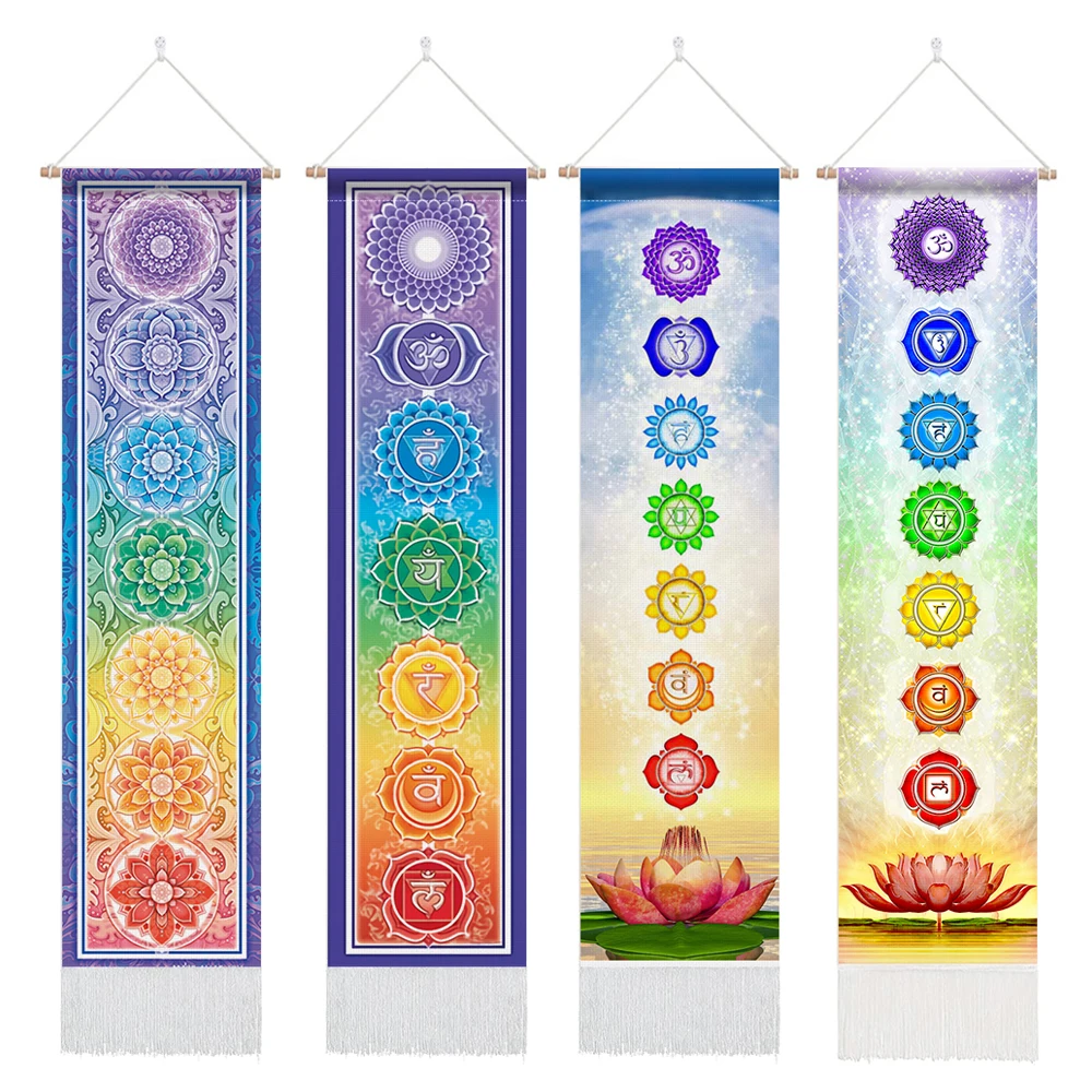 Seven Chakra Tapestry ,Hippie Mandala Chakras Wall Hanging ,Yoga Meditation Tapestries for Spiritual Room Decor ,  12.8