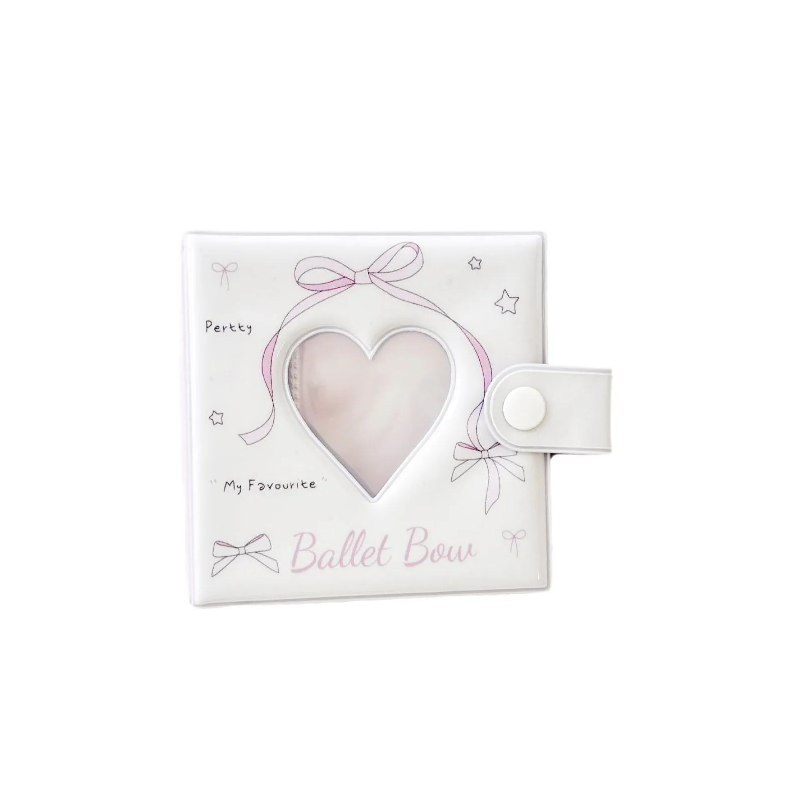 Ins Minimalist Ballet Bow Style Hole Loose Leaf Bag, Three Inch Small Card Book, Storage Book