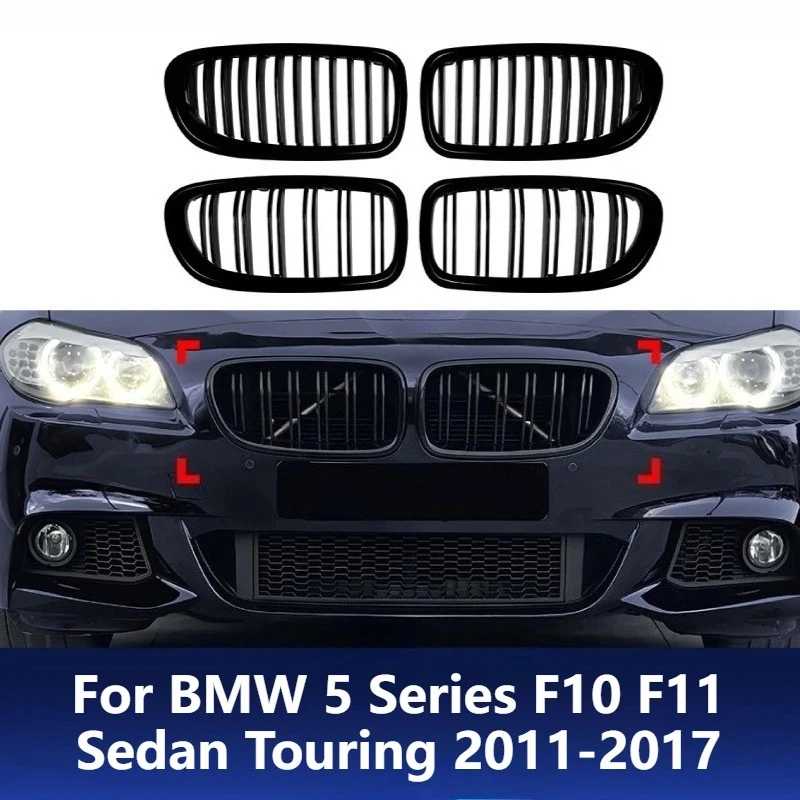 

For BMW 5 Series F10 F11 Sedan Touring 2011-2017 Single/Double Slat Front Kidney Grille Replacement Exterior Upgrade Accessories