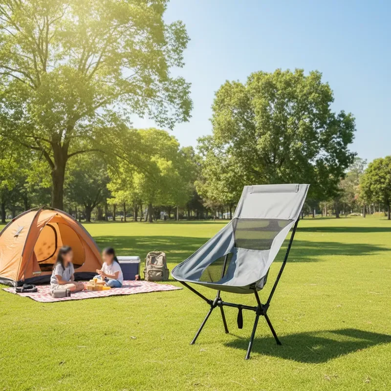 for OEM ODM Modern High Back Fabric Outdoor Folding Chair Portable Beach Lightweight Park Fishing