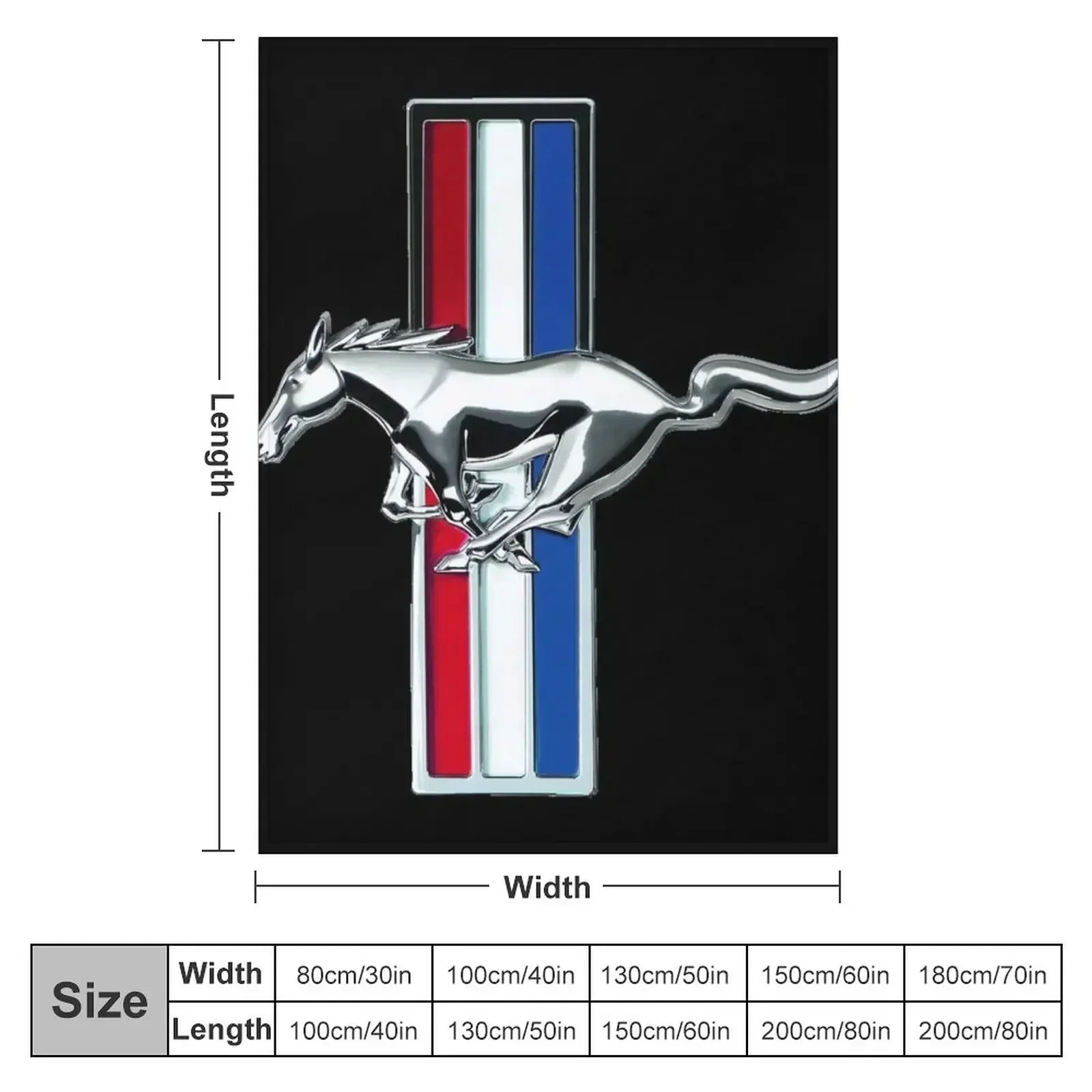 Original Classic Vintage Mustang Emblem | Super High Image Resolution | Dark Background Throw Blanket Warm Blankets