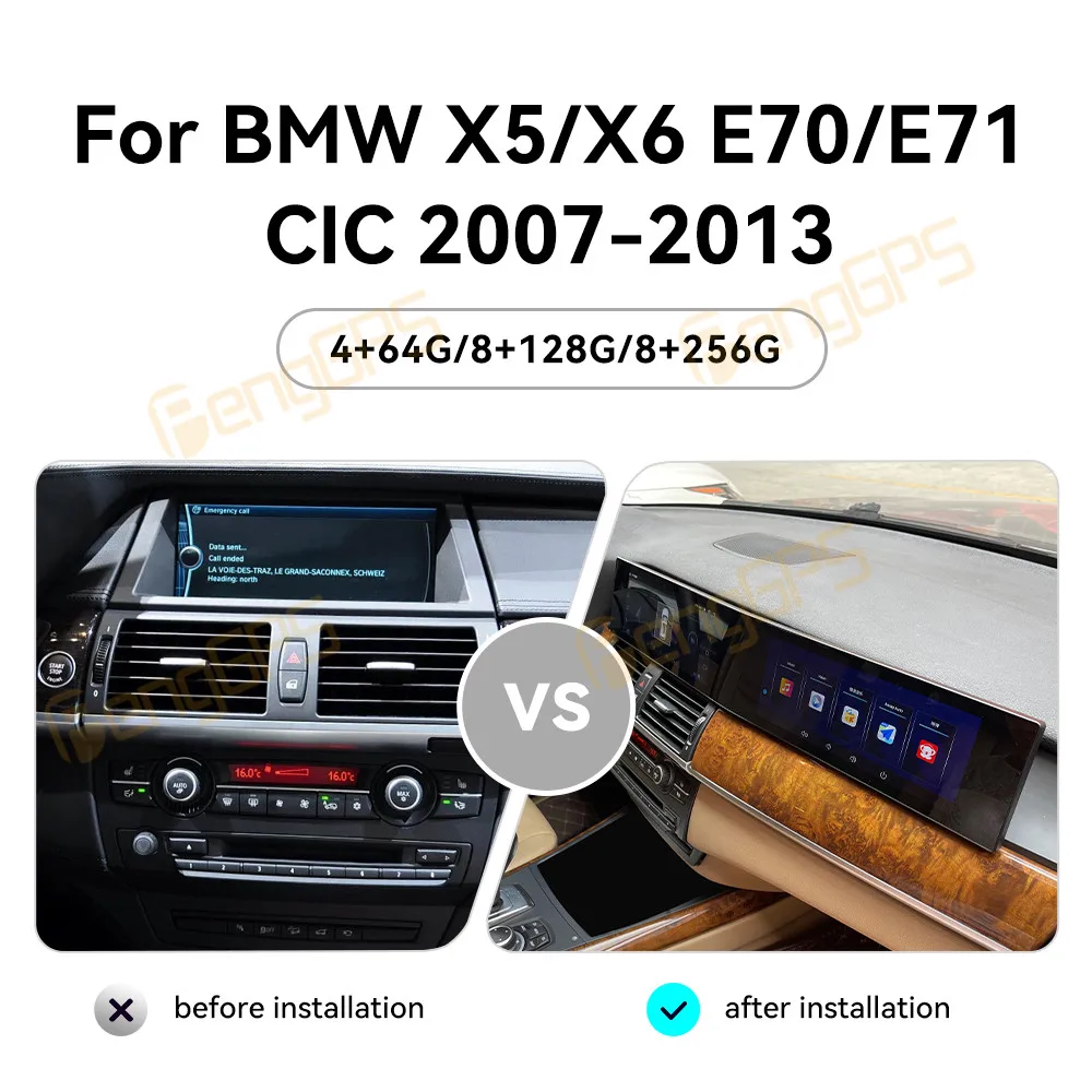 Car Accessories Radio For BMW X5 X6 E70 E71 CIC 2007-2013 Android Auto GPS Navigation Multimedia Stereo Receiver Head Unit