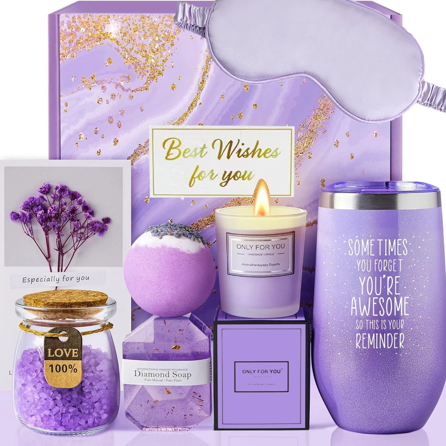 gifts-for-ladies-mom-wifegirlfriend-sister-happy-birthdaychristmasvalentine's-daymothers-day-lavender-spa-gift-basket-set