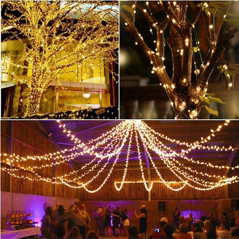 Imagem -05 - Outdoor Led Solar String Lights Impermeável Fairy Lights Jardim Guirlanda Feriado Festa de Natal 50 100 200 300