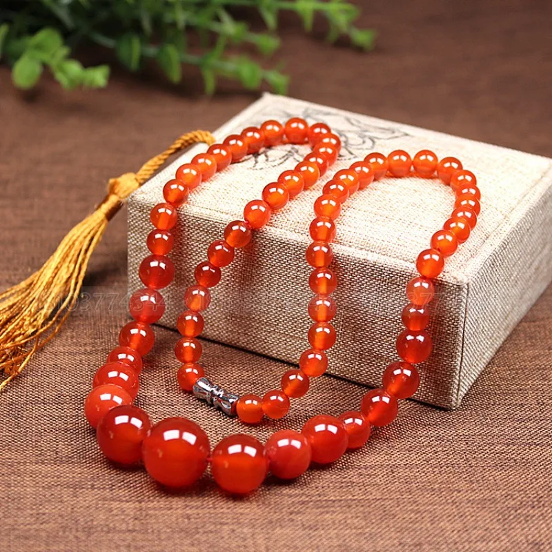 Red Agate, Tiger\'s Eye, Beryl Garnet Necklace, Bead Tower Chain