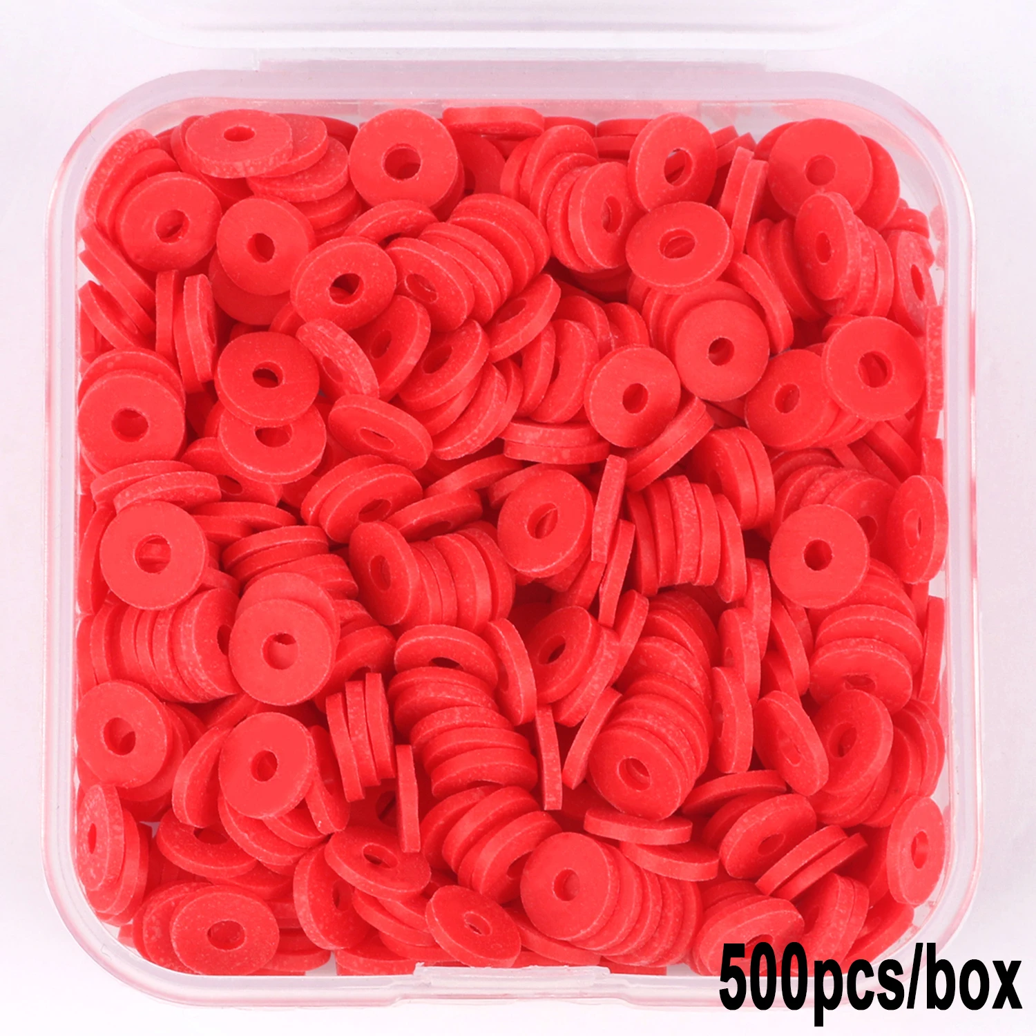 عيد الميلاد اللون 500 قطعة 6 مللي متر شقة مستديرة بوليمر حبيبات صلصال صندوق رقاقة القرص فضفاض خزر عازل Diy بها بنفسك صنع المجوهرات أساور