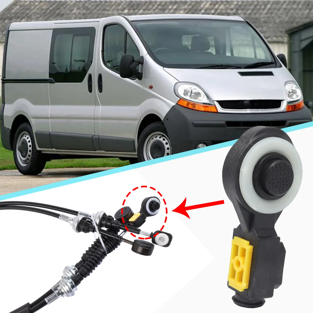 6 Speed Gear Shifter Cable Collet End Linkage Lever End Rod Pivoted Bushing for Renault Trafic (X83) 2001- 2015 Nissan Primastar