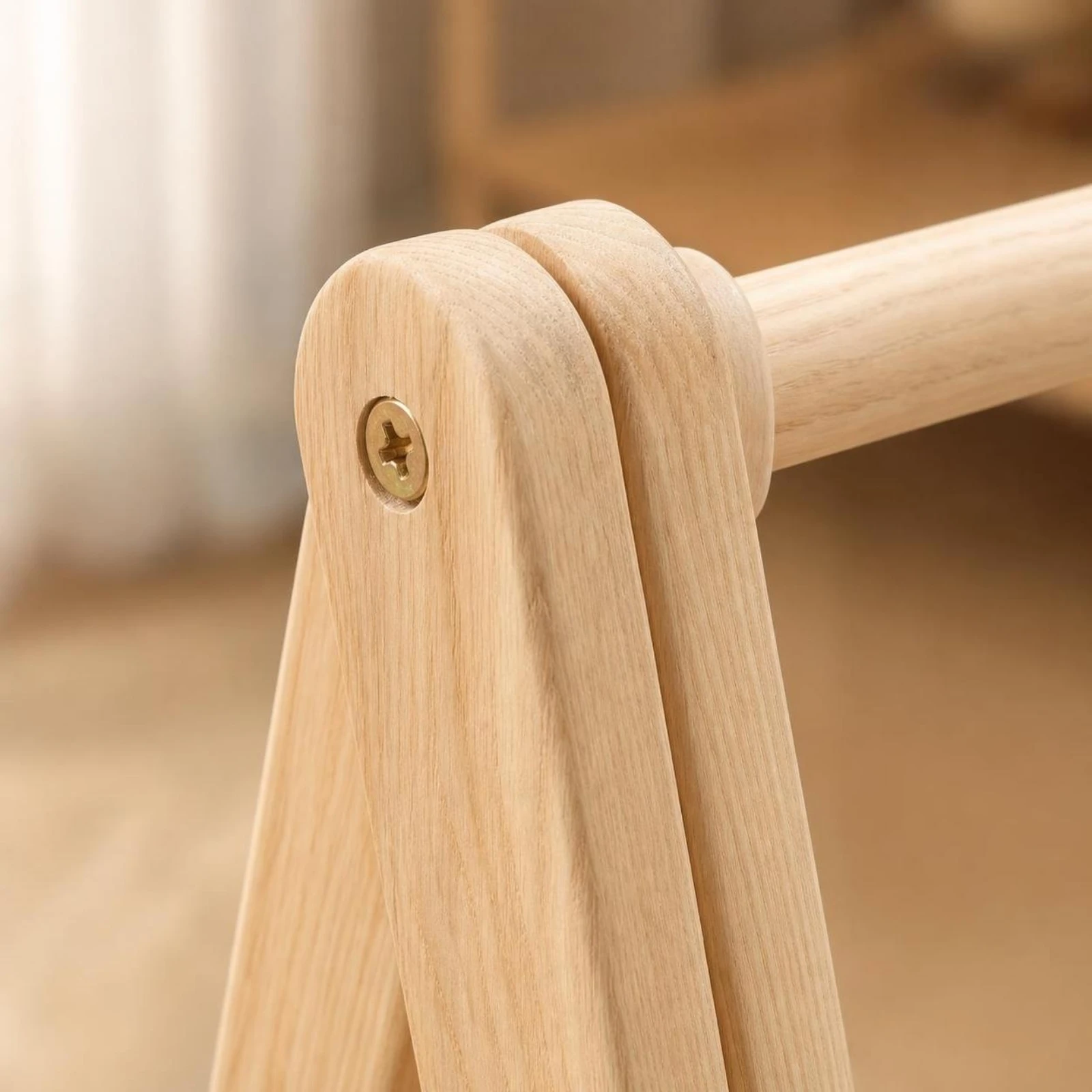 Folding Clothes Rack Minimalist Wooden Garment Rack Clothing Stand Stable Furniture Long-Lasting for Children, Bedroom, Nursery