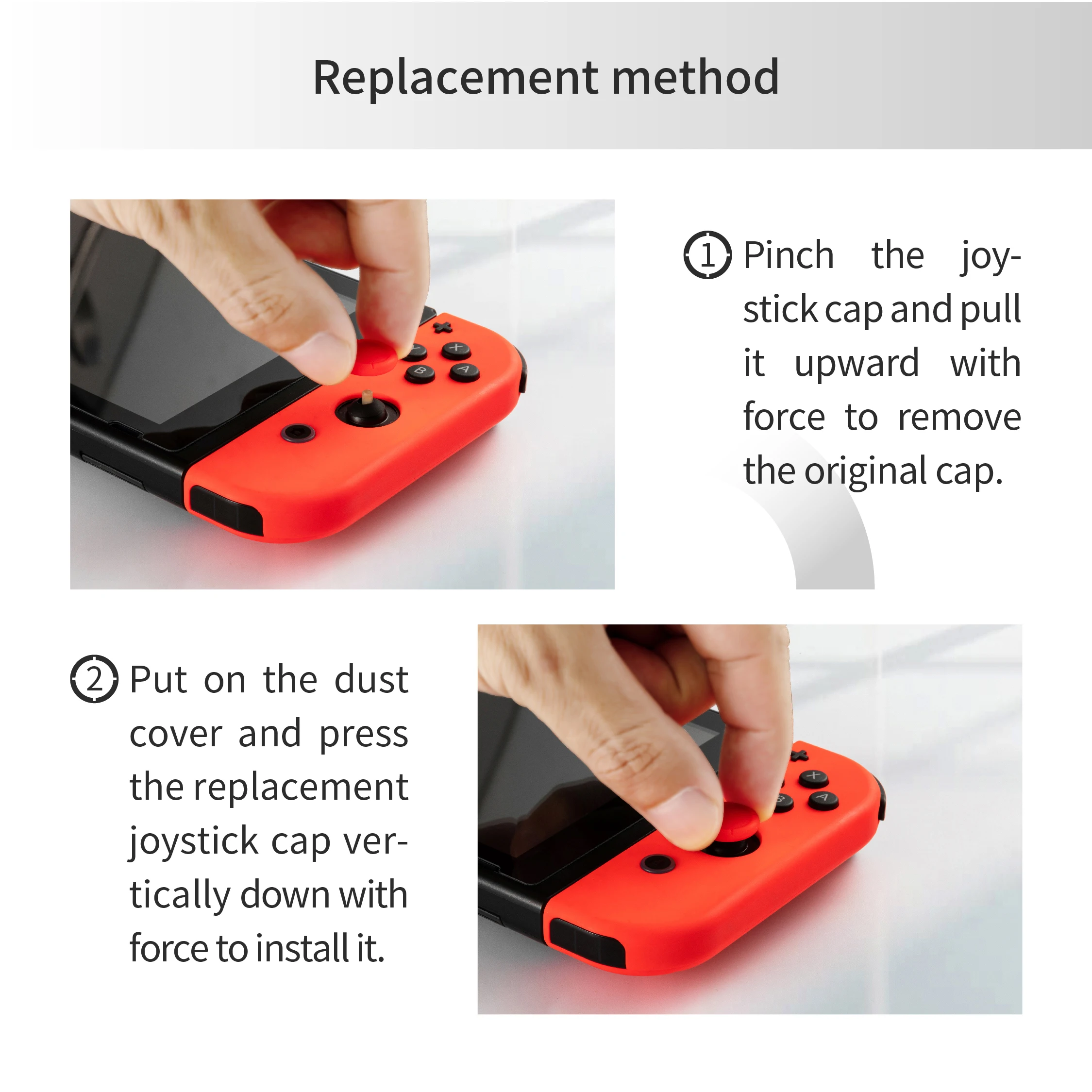 GuliKit Hall Joystick Replacement Cap For JOY-CON Support For Nintendo Switch,Switch Oled,Switch Lite Joystick Cap NS40T