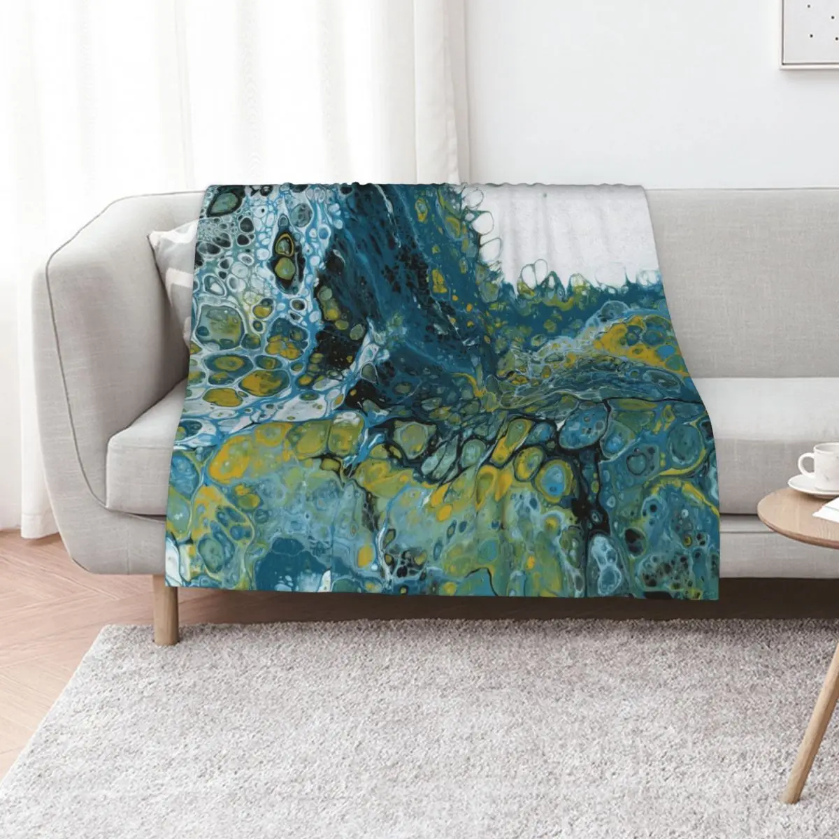 

Teal Wave Throw Blanket for sofa Luxury Throw for winter Blankets For Sofas Blankets