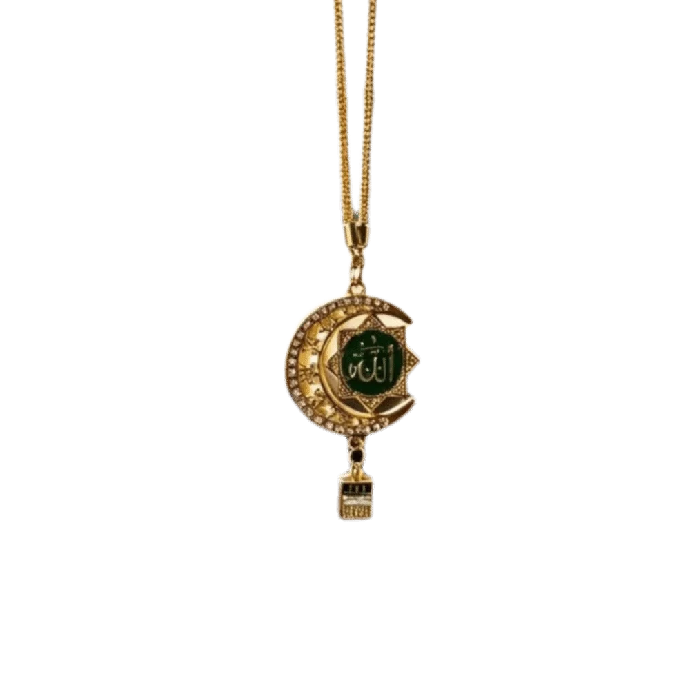 Fashion Islamic Car Hanging Ornament High-end Exquisite Vehicle Interior Elegant Accessory Set with Diamonds