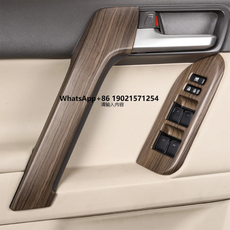 

Upgrade Car Interior Accessories Mahogany Peach Wood Door Handle Dashboard Decoration Trim for Toyota Prado 14-21