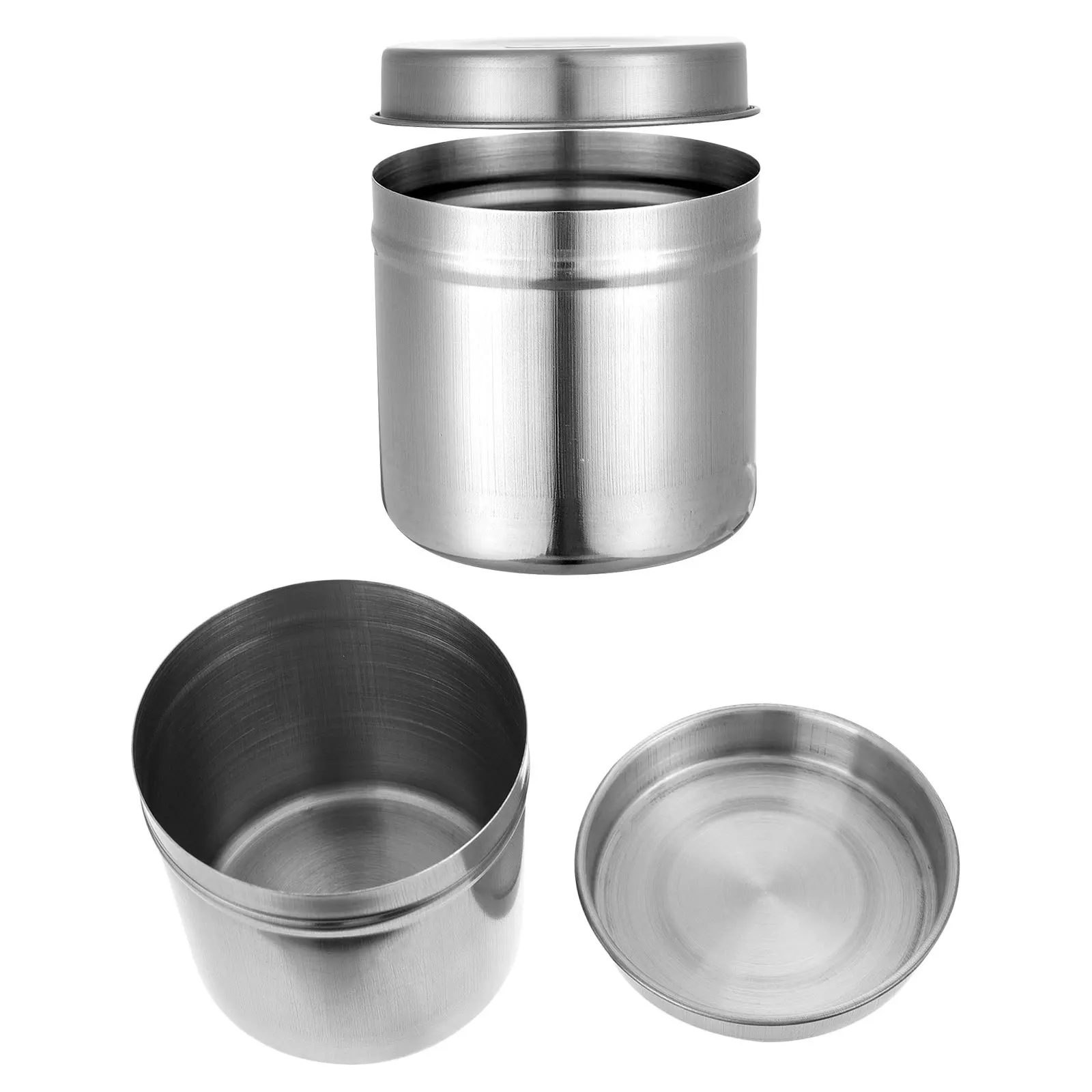 

2pcs Stainless Steel Storage Canisters Airtight Cylinder Containers For Coffee Beans Spices Tea Snack Camping Food Storage Box