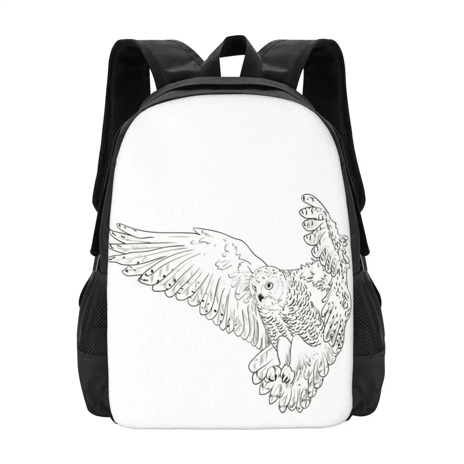

Owl Hand Drawn Hot Sale Schoolbag Backpack Fashion Bags Owl Bird Symbol Animal Vector Black Nature Retro Decorative Vintage