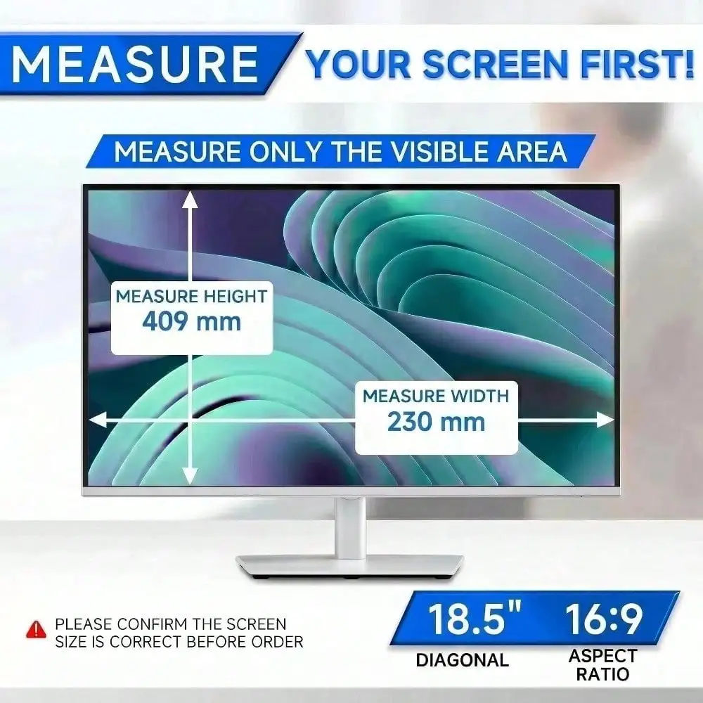 [2 Pack] 18.5-Inch PC Privacy Anti-Privacy Screen Filter (16:9 Screen Ratio) | Removable, Anti-Glare for HP ViewSonic Monitors