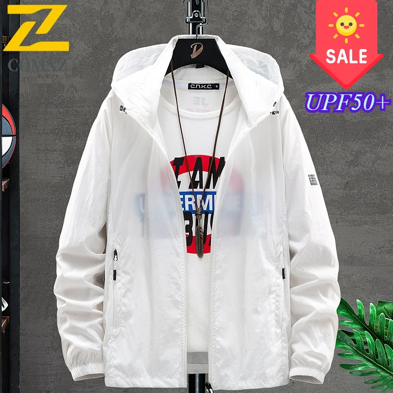 Men's Sunscreen Suit Summer Casual Outdoor Hooded Breathable UV-proof Lightweight Windbreaker Fishing Quick-drying Skin Coat
