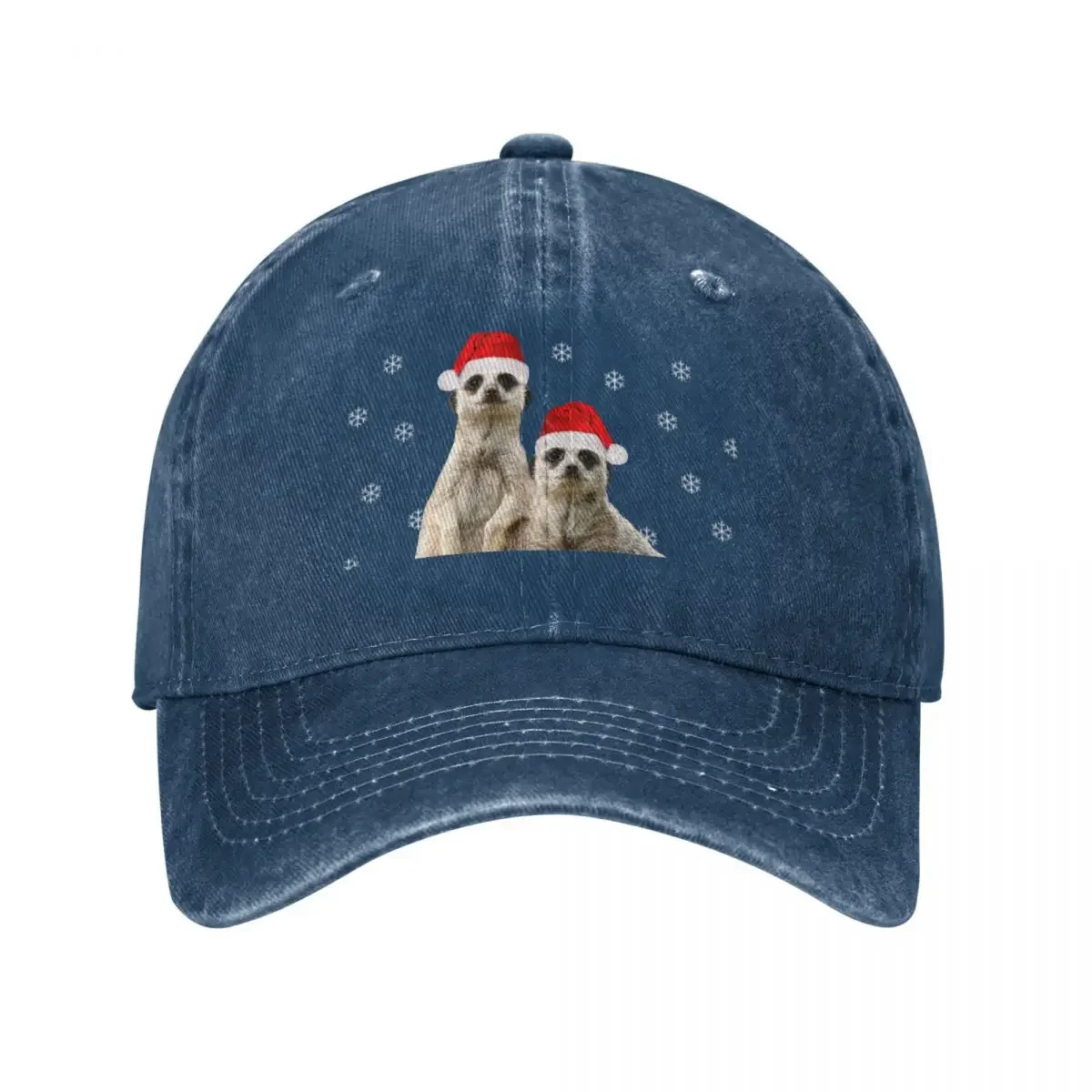 Merry Christmas Meerkats 7 Baseball Cap Big Size Hat Bobble Hat Designer Hat Men's Caps Women's