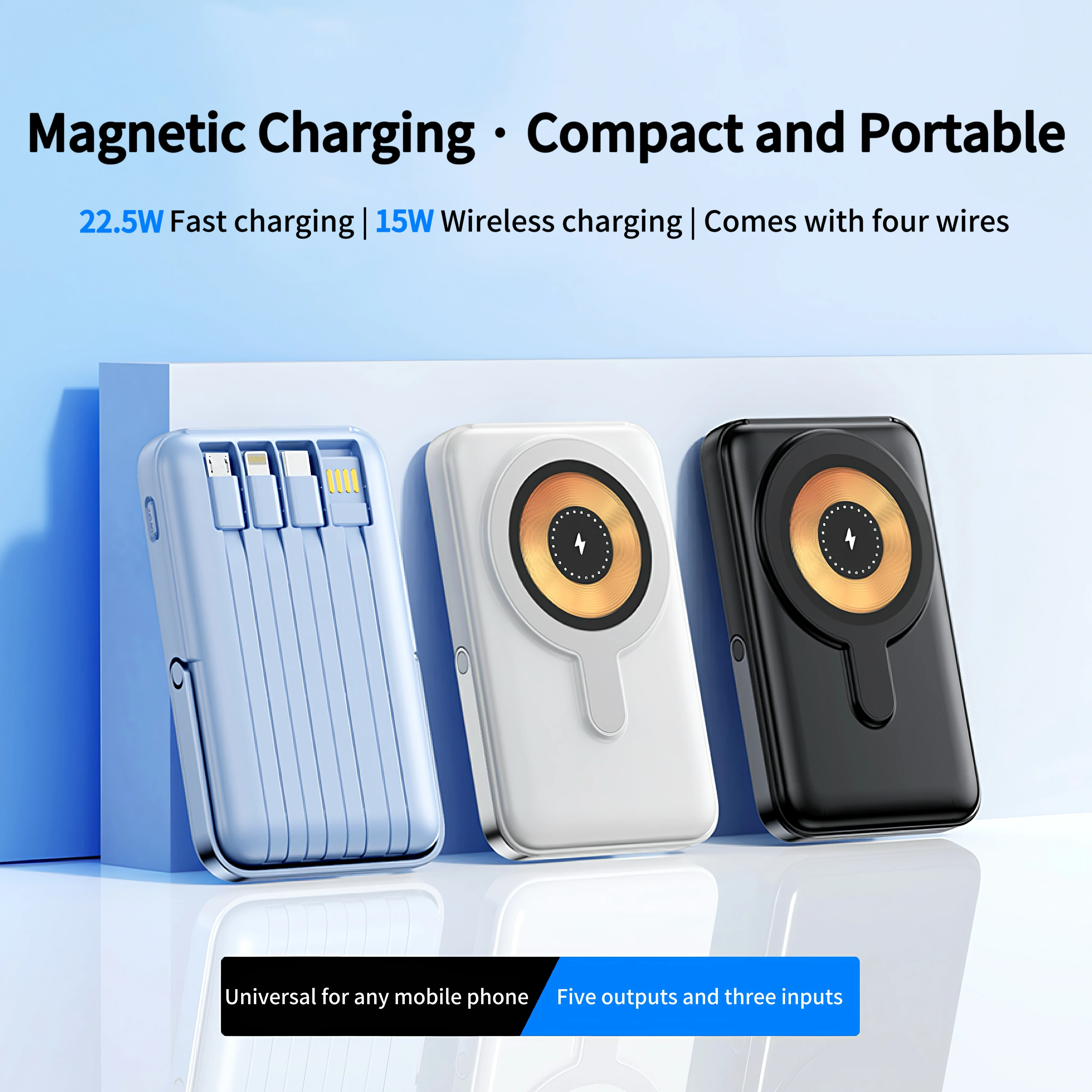 New for 2025 powerbank 10000mah magnetic Spare Battery Portable  Magsafe power banks Wirless charge 15w Lightweight Long Life