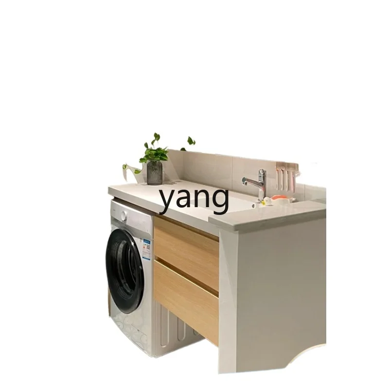 

LTT Bathroom Drum Washing Machine Rock Slab Seamless Wash Basin Bathroom Balcony Washstand