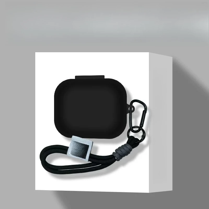 Soft Silicone Case For Shokz OpenFit Pro Antidrop Antilost Earphone Protective Cover With Lanyard  Carabiner Headphone case