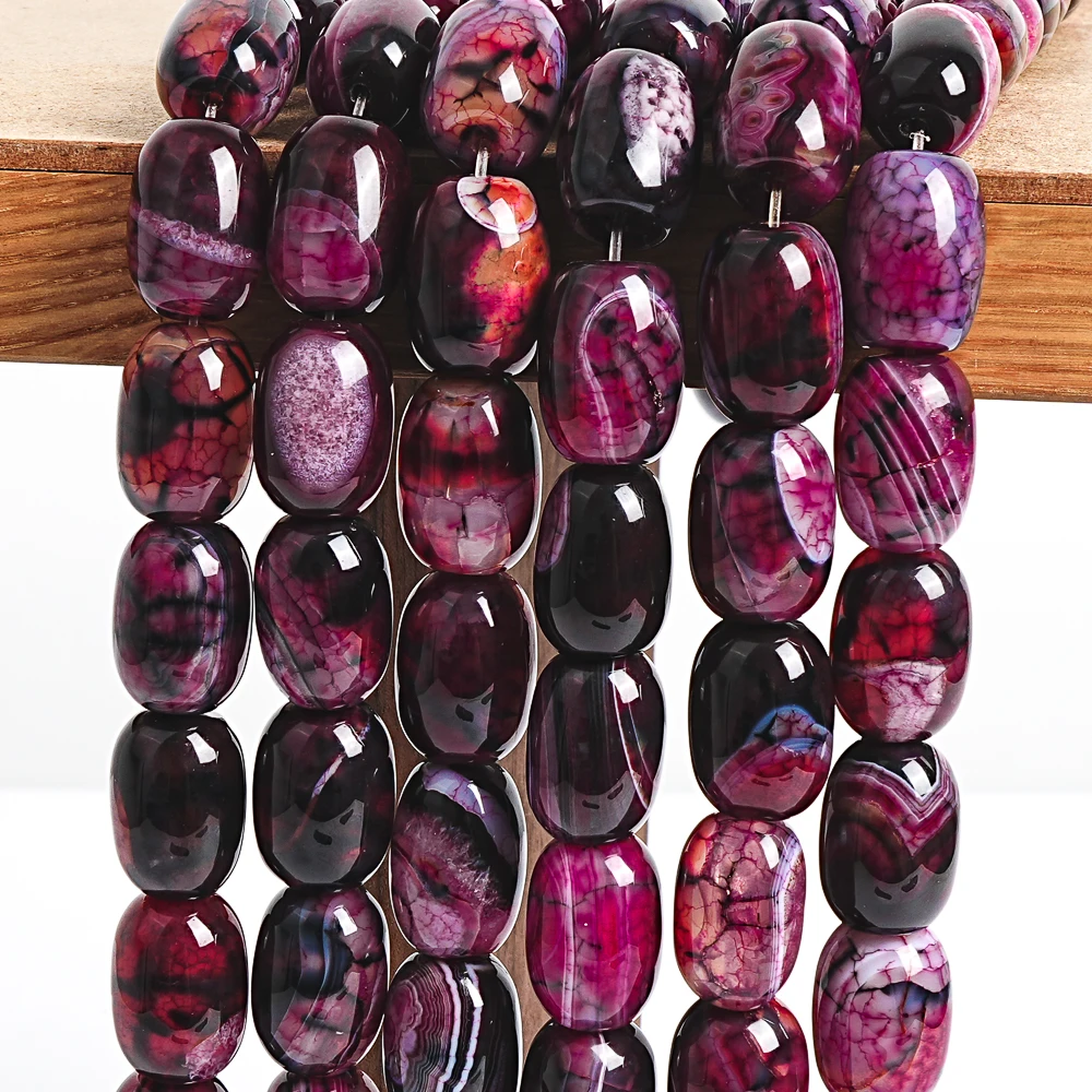 High Quality 17x12mm Agate Barrel Beads Polished Loose Beads for Men Women Jewelry Boho Chic Craft Wholesale DIY Accessories