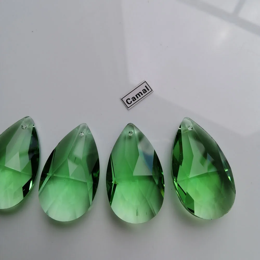 Camal 5PCS 38mm Apple Green Mesh Shape Drop Crystal Pendant Prisms Beads Hanging For Chandelier Lighting Lamp Part Wedding Decor