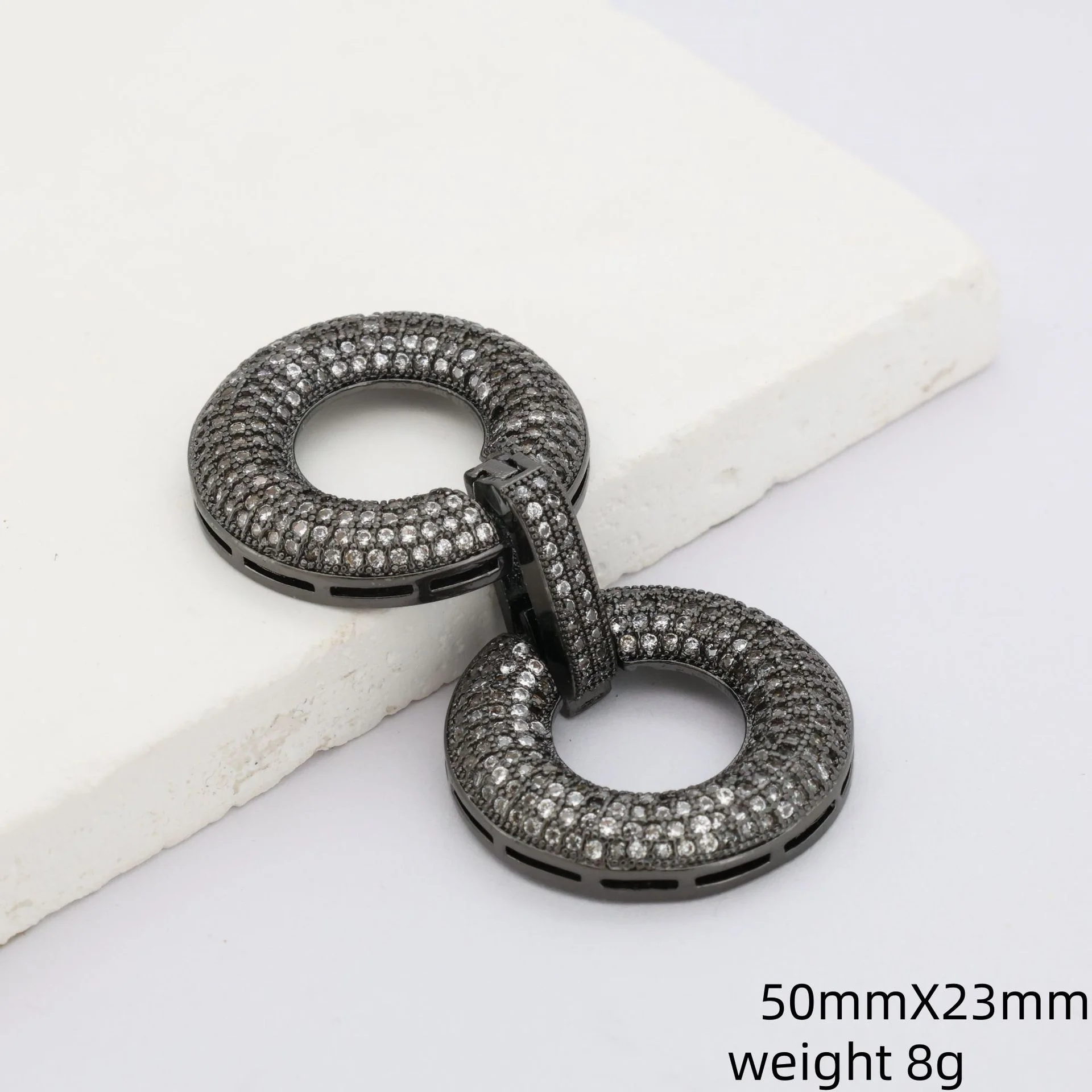 1 Piece Elegant Trendy Fashionable Full-set Zirconia Heart-shaped 8-shaped Clasp DIY Jewelry Pearl Necklace Connector Accessory