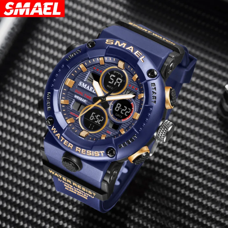 Smael Men's Watch Student Electronic Trend Multi-Functional Waterproof Sport Watch