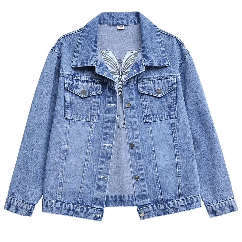 High-quality Denim Jacket Women\'s Trendy Ins Autumn And Winter 2022 New Black Denim Clothes Slimming Top Jacket women\'s Cardigan