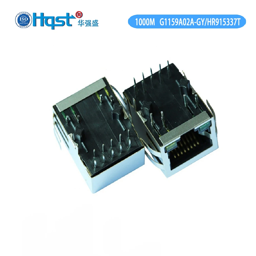 Hqst G1159A02A-GYB 10P10C Módulo magnético Gigabit integrado RJ45 con carcasa blindada y LED Compatible con HR915337T