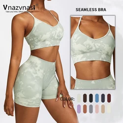 Vnazvnasi-Sujetador deportivo con estampado sin costuras para mujer, Top de Yoga para gimnasio, ropa interior de alta calidad, ropa de entrenamiento