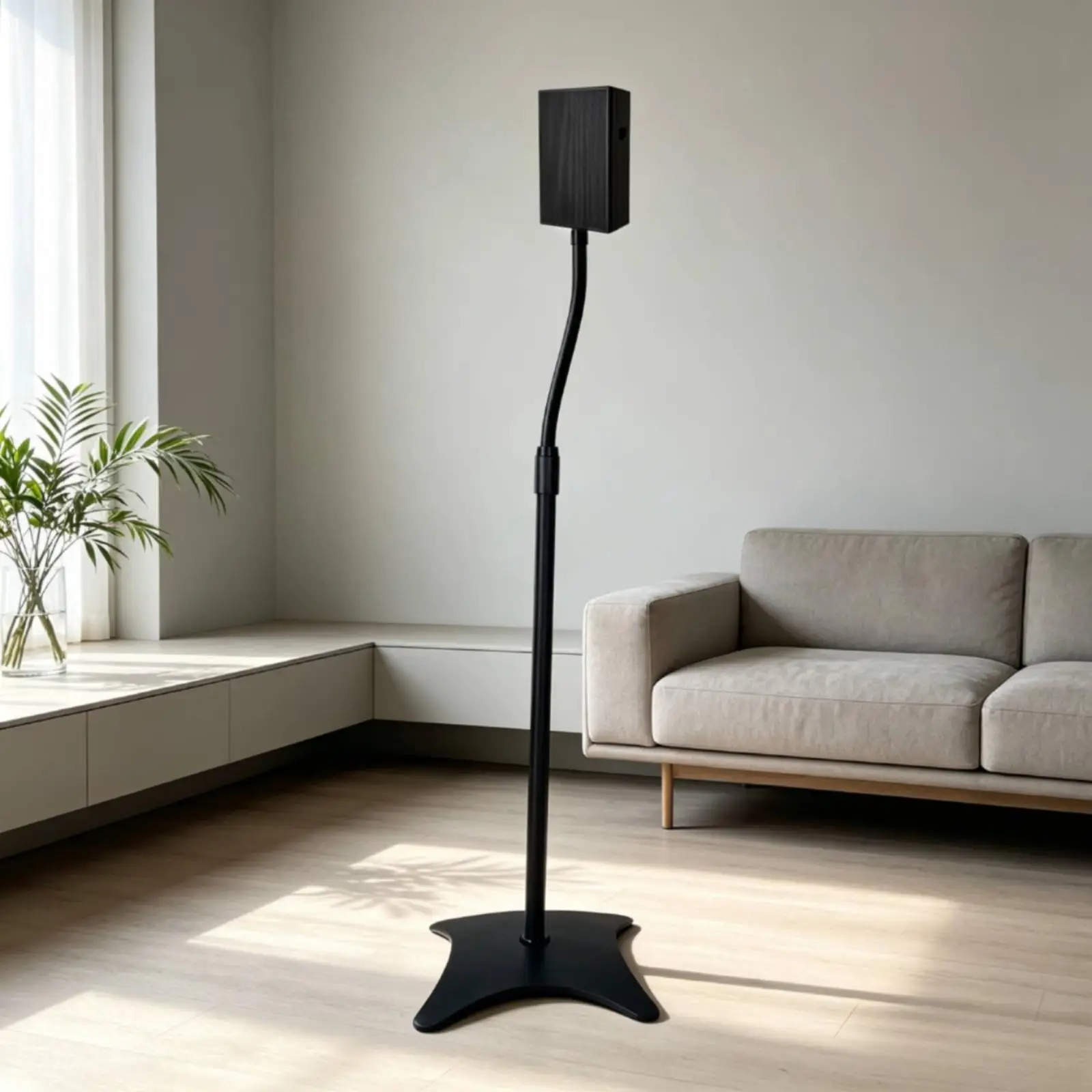Heavy Duty Floor Speaker Stand Pair Adjustable Height 78 to 118 Cm with Cable Management for Home Audio Equipment Mount