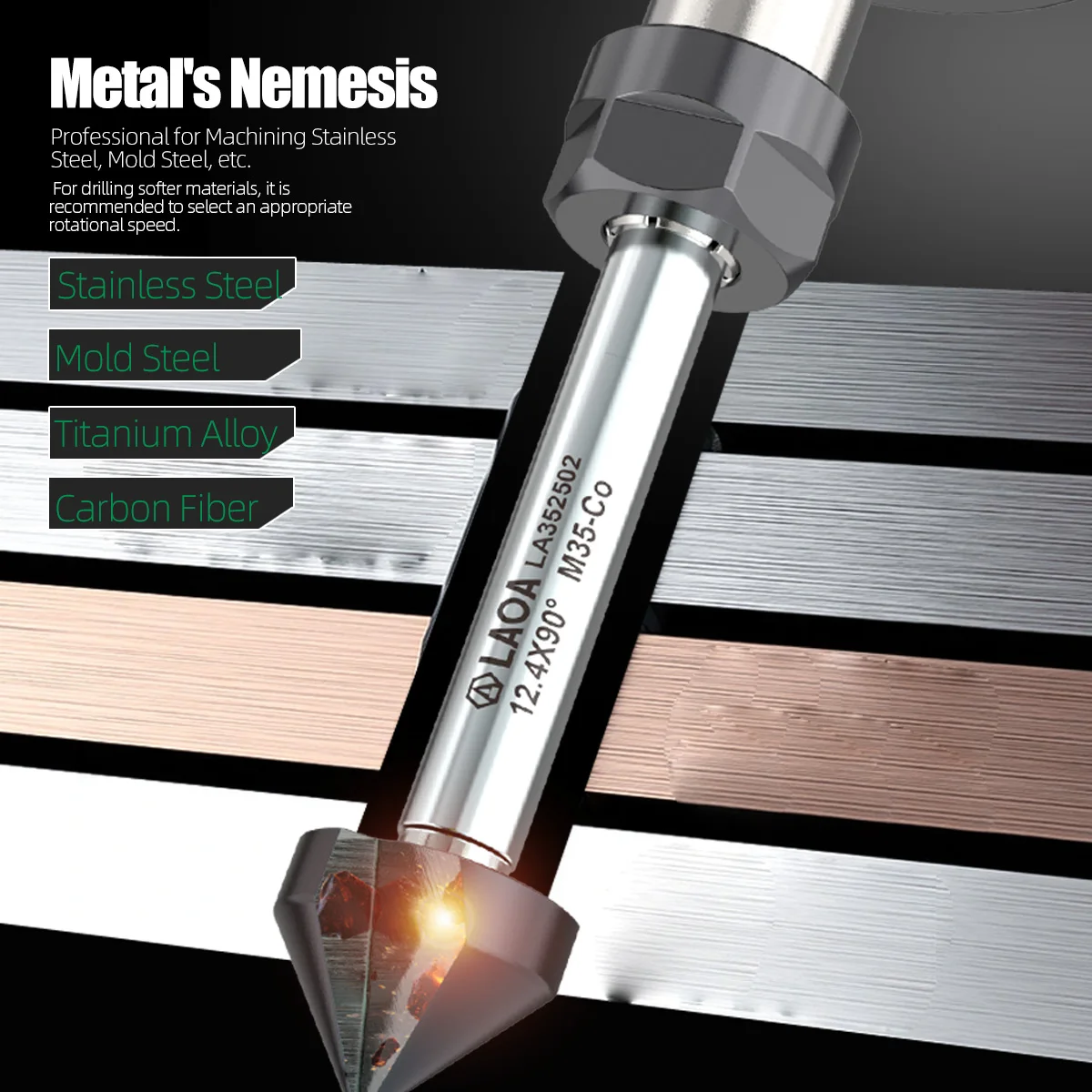 High Performance M35 Cobalt Roughing Endmill Drill Bit For Chamfering Deburring Reaming Countersink Hole CNC Machining Tools
