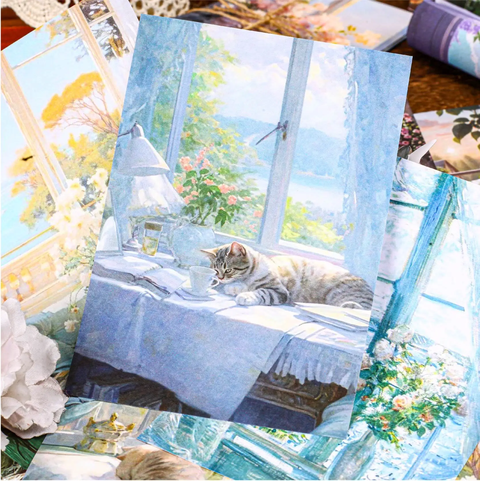 30 개/몫 메모 패드 소재 종이 창 저널 Scrapbooking 배경 장식 종이