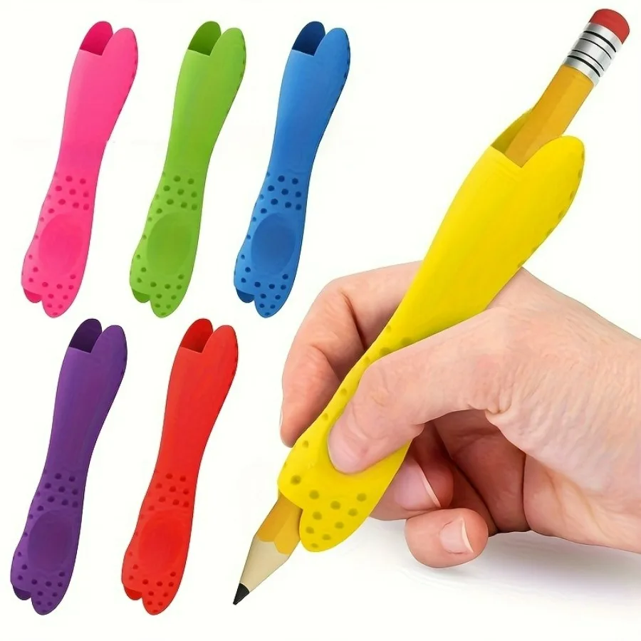 2-in-1 Ergonomic Writing Aid, Dual Silicone Grip for Beginners, Posture Corrector & Pencil Control Tool for Pens Art Tools