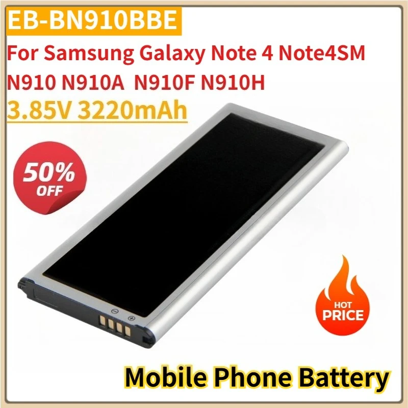 

New Mobile Phone Battery 3.85V 3220mAh EB-BN910BBE for Samsung Galaxy Note 4 Note4 SM N910 N910A N910F N910H N910V N910P N910T