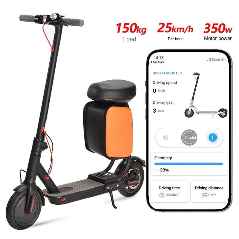 

M365 Electric Scooter with Seat, Foldable, 16kg, 8.5-inch Tires, 36V 6A, 20km Range, LED Display, App Connectivity, for Adults