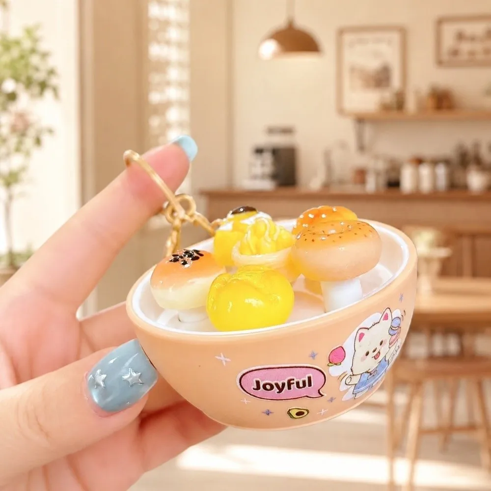 Simulation Food Clicker Fidget Keychain Push Button Pizza Design Clicking Pressure Relief Cute Cat Series Dessert Food
