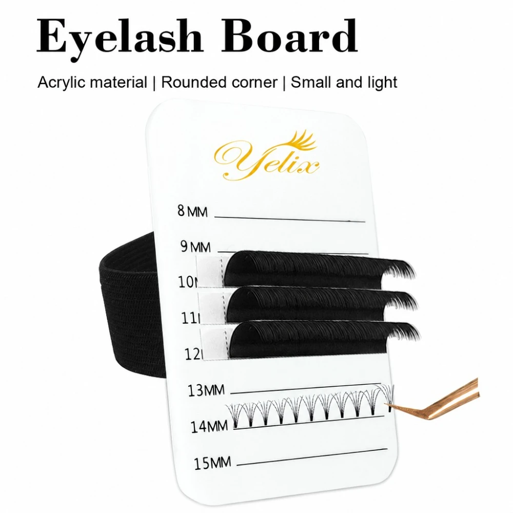 Yelix Eyelash Extension Board Acrylic Lash Holder With Wrist Strap Detachable Rounded Corner Tool Salon Lash Artists Supplies