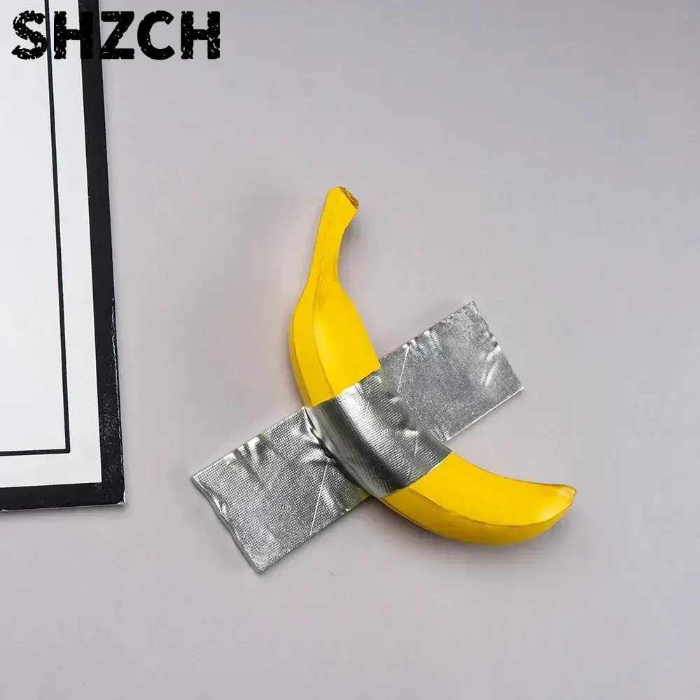 Resin Tape Banana Sculpture Wall Decoration Contemporary Art Modern Living Room Home Interior Decor Object Kitchen Bathroom Gift