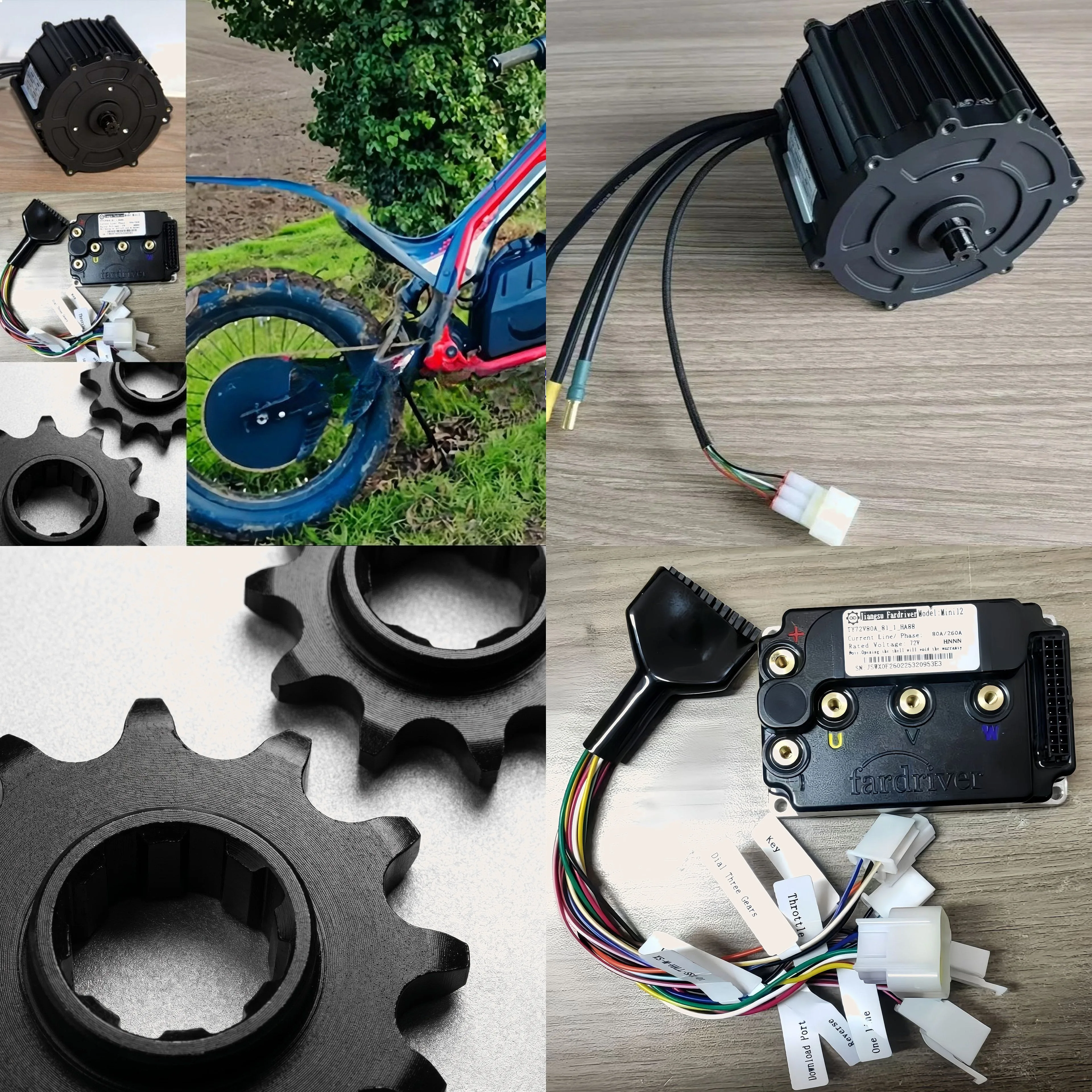 60V 2000W PMSM Motor Kit 12 Controller 219H 12T Sprocket Electric Go Kart Scooter Motorcycle DIY