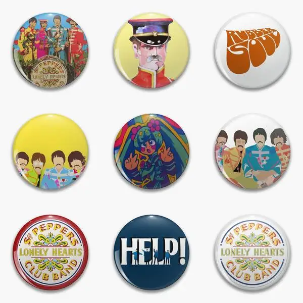 Sgt Pepper High Quality Logo Hard Day Silhouette Soft Button Pin Customizable Clothes Jewelry Fashion Hat Lover Women Badge Gift